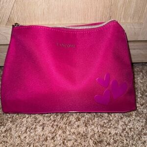 Lancome Fuchsia Heart Cosmetic Bag